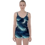 Moon Moonlit Forest Fantasy Midnight Tie Front Two Piece Tankini