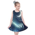 Moon Moonlit Forest Fantasy Midnight Kids  Summer Dress