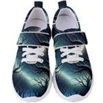 Moon Moonlit Forest Fantasy Midnight Women s Velcro Strap Shoes
