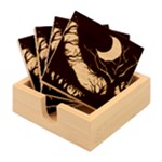 Moon Moonlit Forest Fantasy Midnight Bamboo Coaster Set