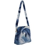 Dolphins Sea Ocean Water Zipper Messenger Bag