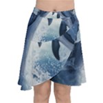 Dolphins Sea Ocean Water Chiffon Wrap Front Skirt