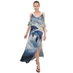 Dolphins Sea Ocean Water Maxi Chiffon Cover Up Dress