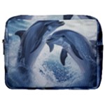 Dolphins Sea Ocean Water Make Up Pouch (Large)