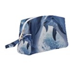 Dolphins Sea Ocean Water Wristlet Pouch Bag (Medium)