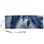 Dolphins Sea Ocean Water Roll Up Canvas Pencil Holder (M)