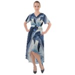 Dolphins Sea Ocean Water Front Wrap High Low Dress