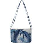Dolphins Sea Ocean Water Double Gusset Crossbody Bag
