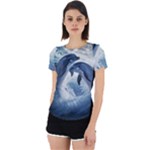 Dolphins Sea Ocean Water Back Cut Out Sport T-Shirt