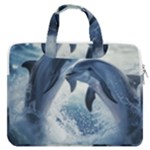 Dolphins Sea Ocean Water MacBook Pro 16  Double Pocket Laptop Bag 