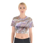 Silk Waves Abstract Cotton Crop Top