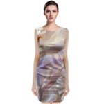 Silk Waves Abstract Sleeveless Velvet Midi Dress