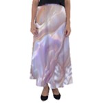 Silk Waves Abstract Flared Maxi Skirt