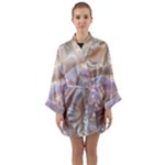 Silk Waves Abstract Long Sleeve Satin Kimono