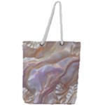 Silk Waves Abstract Full Print Rope Handle Tote (Large)