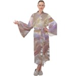 Silk Waves Abstract Maxi Velvet Kimono