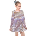 Silk Waves Abstract Kids  Long Sleeve Dress