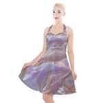 Silk Waves Abstract Halter Party Swing Dress 