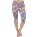 Silk Waves Abstract Lightweight Velour Cropped Yoga Leggings