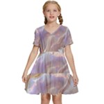 Silk Waves Abstract Kids  Short Sleeve Tiered Mini Dress