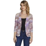 Silk Waves Abstract Women s One-Button 3/4 Sleeve Short Jacket