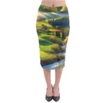 Countryside Landscape Nature Midi Pencil Skirt
