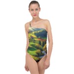 Countryside Landscape Nature Classic One Shoulder Swimsuit