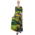 Countryside Landscape Nature Half Sleeves Maxi Dress