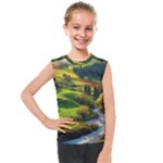 Countryside Landscape Nature Kids  Mesh Tank Top