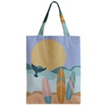 Beach Sea Surfboards Water Sand Drawing  Boho Bohemian Nature Zipper Classic Tote Bag
