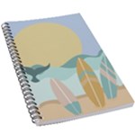 Beach Sea Surfboards Water Sand Drawing  Boho Bohemian Nature 5.5  x 8.5  Notebook
