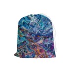Kaleidoscopic currents Drawstring Pouch (Large)