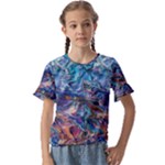 Kaleidoscopic currents Kids  Cuff Sleeve Scrunch Bottom T-Shirt