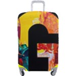 Abstract, Dark Background, Black, Typography,g Luggage Cover (Large)