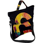 Abstract, Dark Background, Black, Typography,g Fold Over Handle Tote Bag