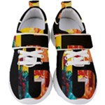 Abstract, Dark Background, Black, Typography,g Kids  Velcro Strap Shoes