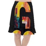 Abstract, Dark Background, Black, Typography,g Fishtail Chiffon Skirt
