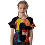 Abstract, Dark Background, Black, Typography,g Kids  Cut Out Flutter Sleeves