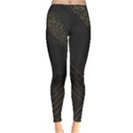 Black Background With Gold Lines Everyday Leggings 