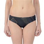 Black Background With Gold Lines Hipster Bikini Bottoms