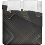 Black Background With Gold Lines Duvet Cover Double Side (King Size)
