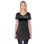 Black Background With Gold Lines Short Sleeve Tunic 