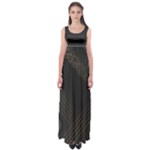Black Background With Gold Lines Empire Waist Maxi Dress
