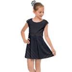 Black Background With Gold Lines Kids  Cap Sleeve Dress