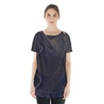 Black Background With Gold Lines Skirt Hem Sports Top