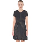 Black Background With Gold Lines Adorable in Chiffon Dress