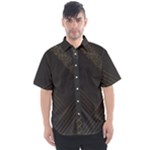 Black Background With Gold Lines Men s Short Sleeve Shirt