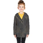 Black Background With Gold Lines Kids  Double Breasted Button Coat