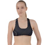 Black Background With Gold Lines Criss Cross Racerback Sports Bra
