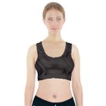 Black Background With Gold Lines Sports Bra With Pocket
